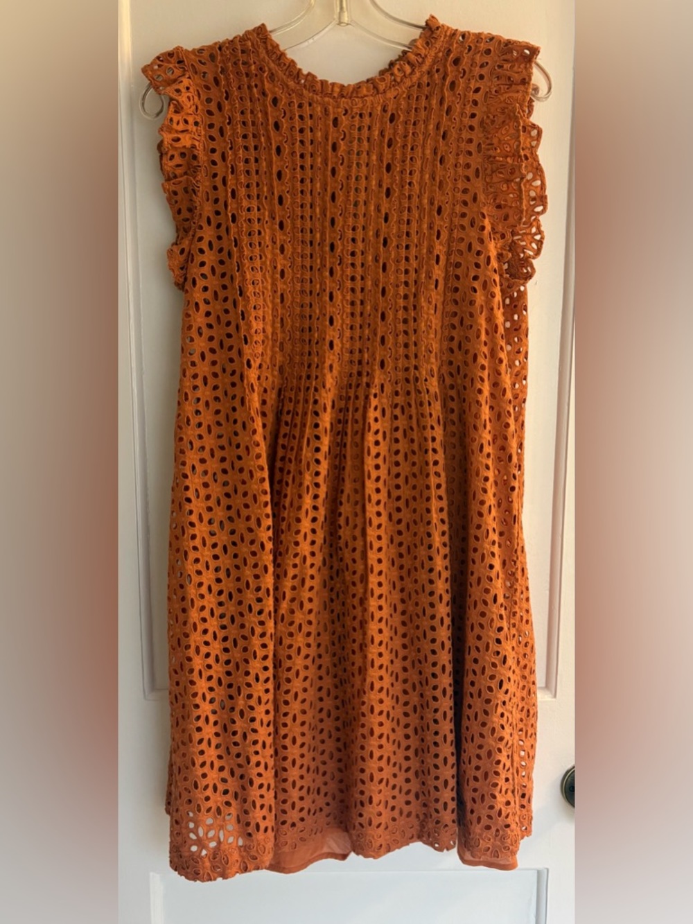 Madewell EYELET PIN-TUCK MINI DRESS Size Medium